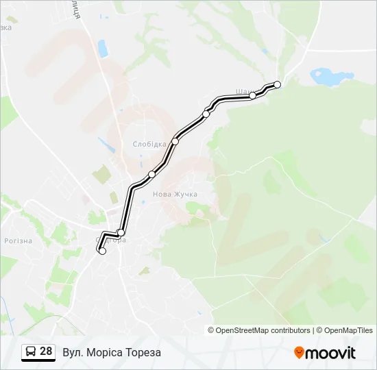 28 Bus Line Map