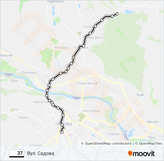 37 bus Line Map