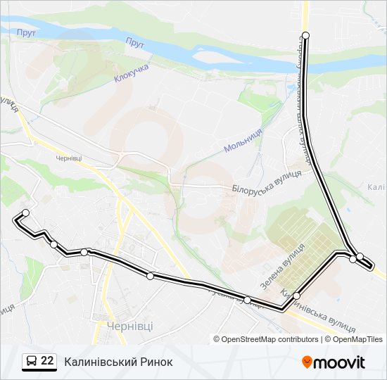 22 автобус Карта лінії