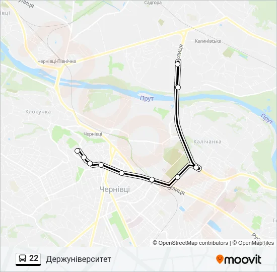 22 автобус Карта лінії