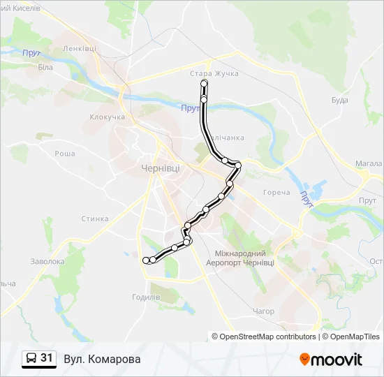 Автобус 31: карта маршрута