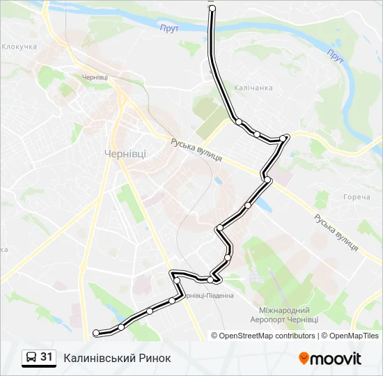 Автобус 31: карта маршрута