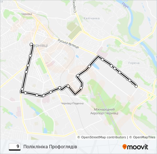 9 bus Line Map