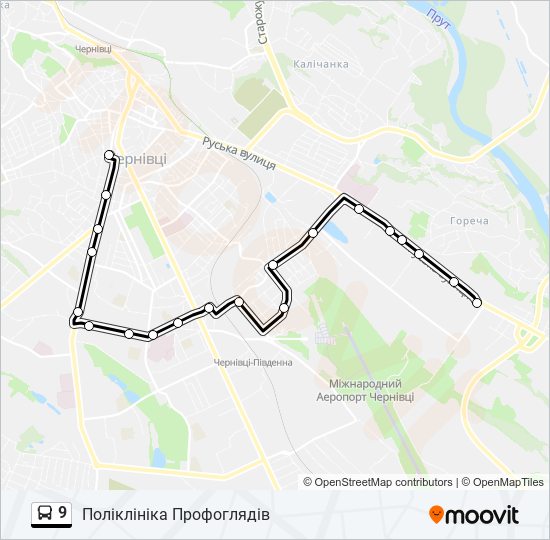 9 bus Line Map