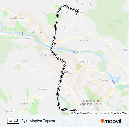 23 bus Line Map