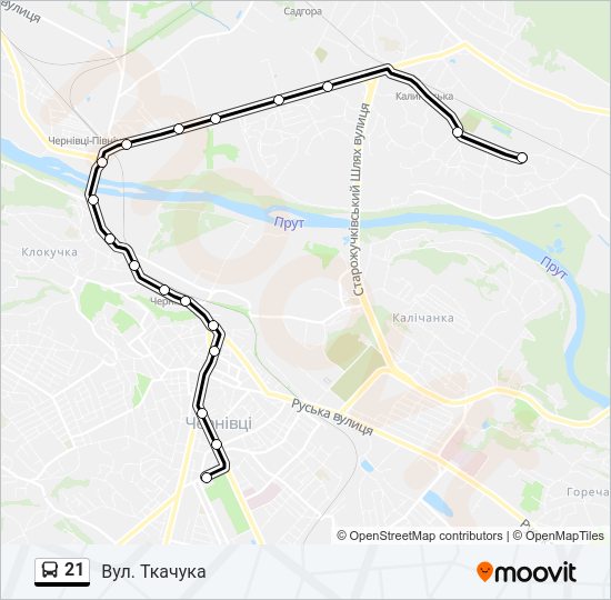 21 Bus Line Map