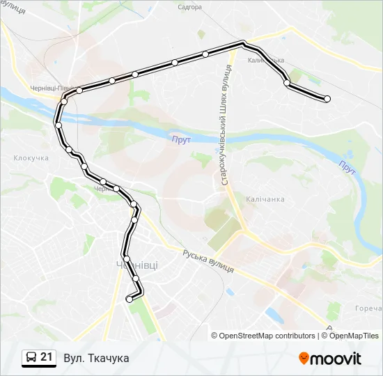 21 Bus Line Map