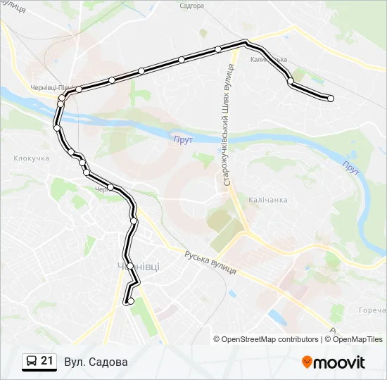 21 Bus Line Map