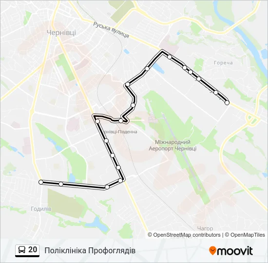 20 Bus Line Map