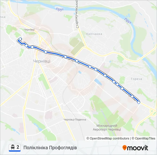 Троллейбус 2: карта маршрута