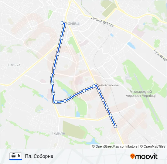 6 Trolleybus Line Map