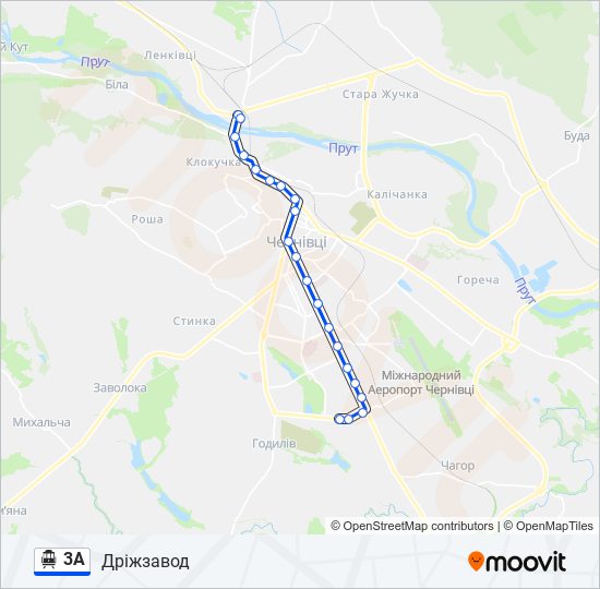 3A Trolleybus Line Map