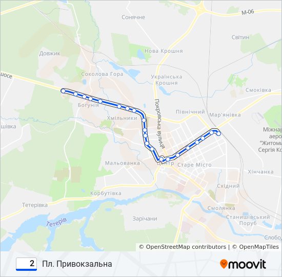 2 тролейбус Карта лінії