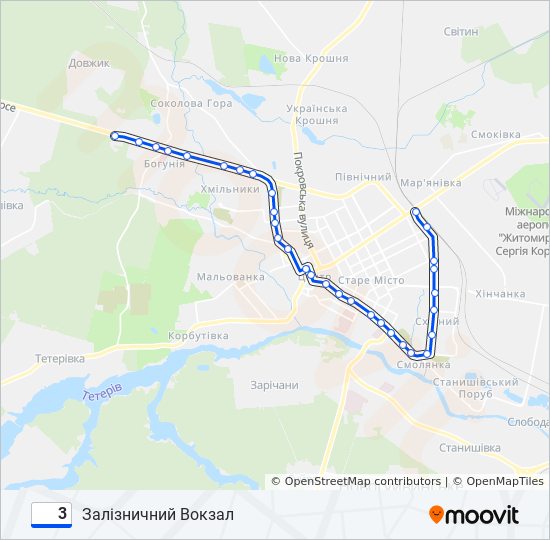 3 тролейбус Карта лінії