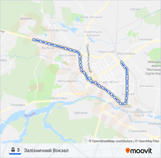 3 Тролейбус Карта лінії