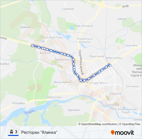 3 Тролейбус Карта лінії
