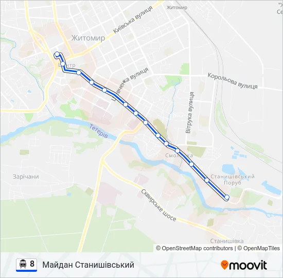 8 Trolleybus Line Map
