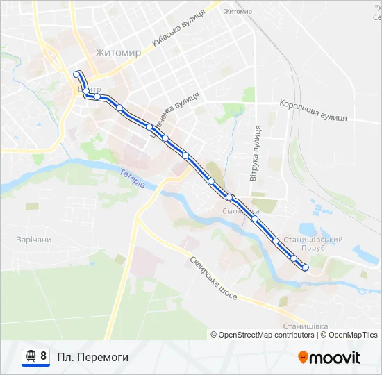 8 Trolleybus Line Map