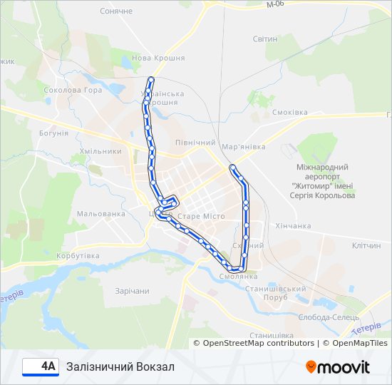 4A тролейбус Карта лінії