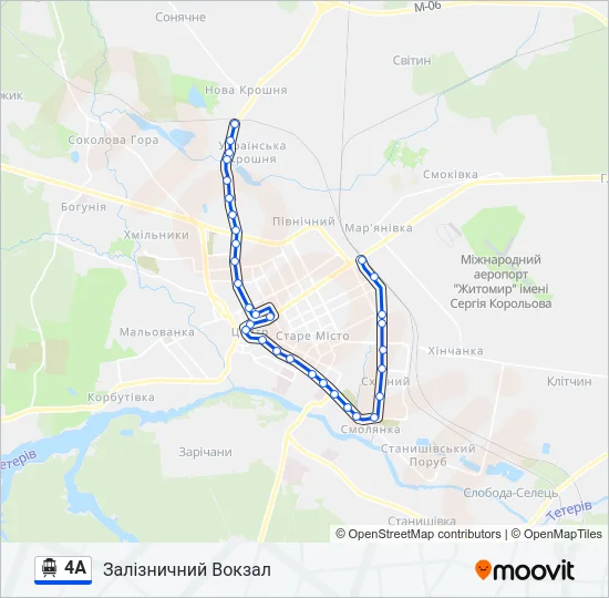 Троллейбус 4A: карта маршрута