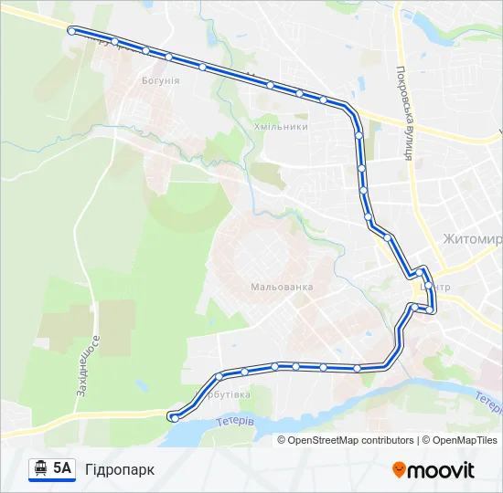 5А Trolleybus Line Map
