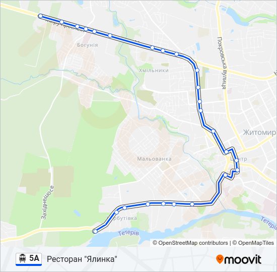 5А Тролейбус Карта лінії