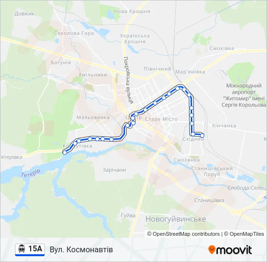 15А Trolleybus Line Map