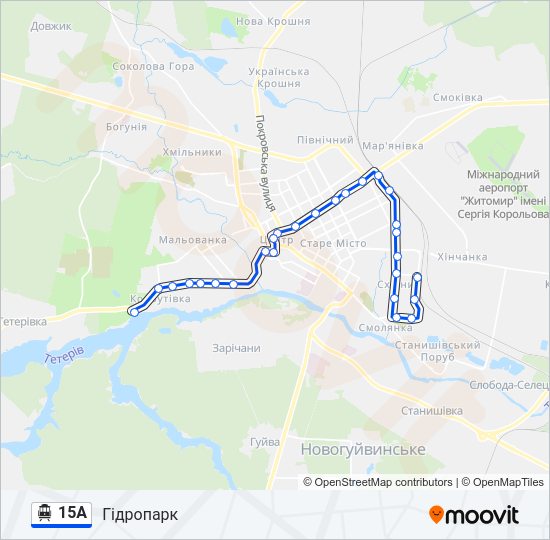 15А Тролейбус Карта лінії