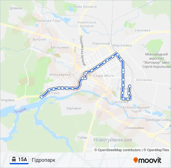 Троллейбус 15А: карта маршрута