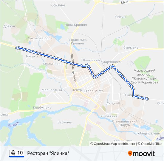 10 Тролейбус Карта лінії