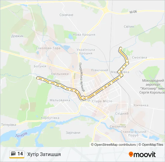 Маршрутка 14: карта маршрута
