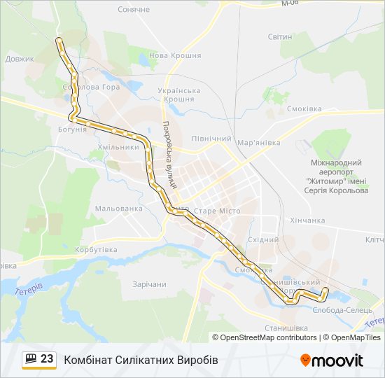 Маршрутка 23: карта маршрута