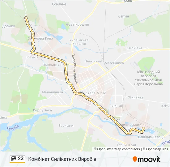 23 shuttle Карта лінії