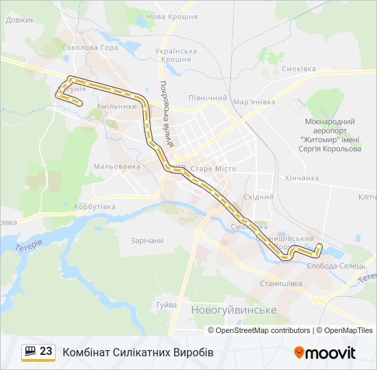 Маршрутка 23: карта маршрута