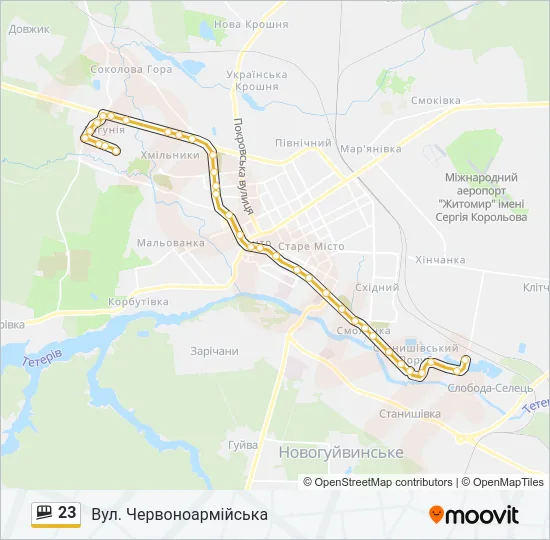 23 shuttle Карта лінії