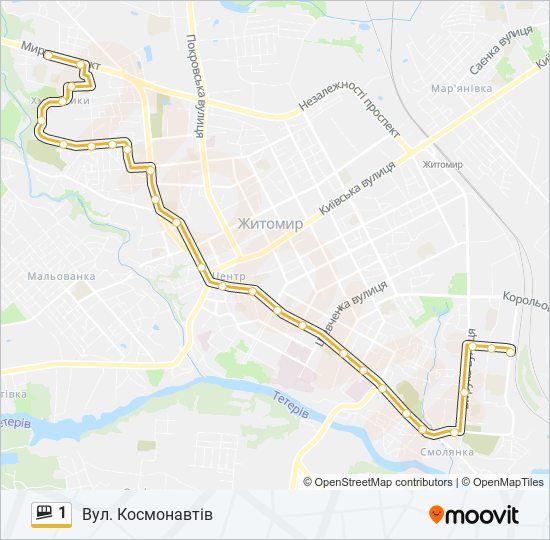 1 shuttle Карта лінії