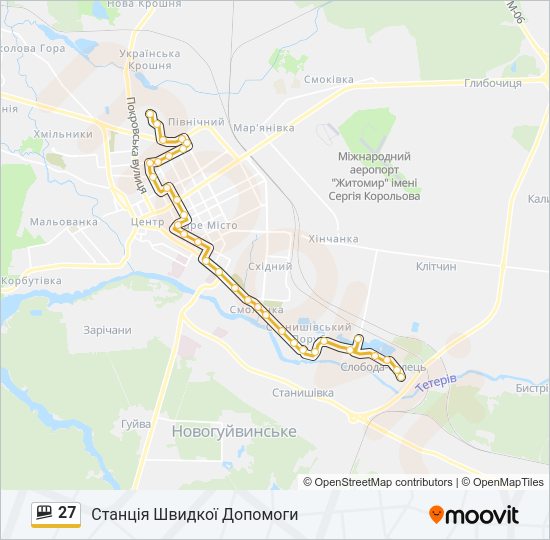 27 shuttle Карта лінії