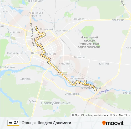 Маршрутка 27: карта маршрута