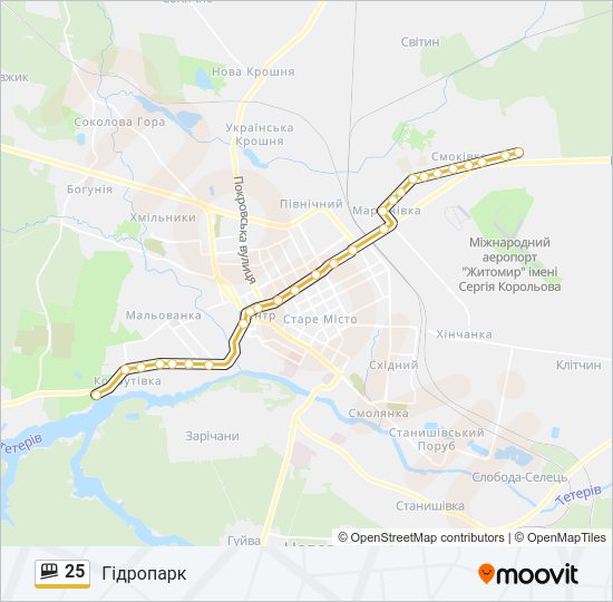 25 shuttle Карта лінії