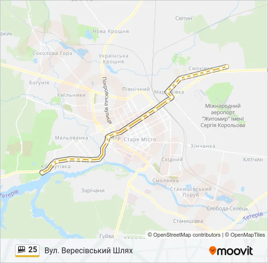 Маршрутка 25: карта маршрута