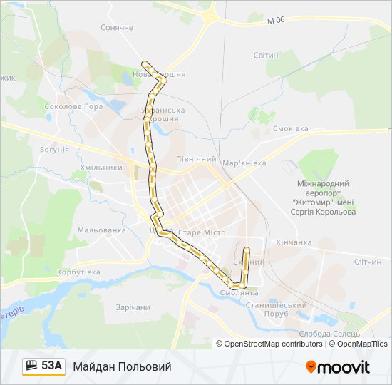 53A shuttle Карта лінії