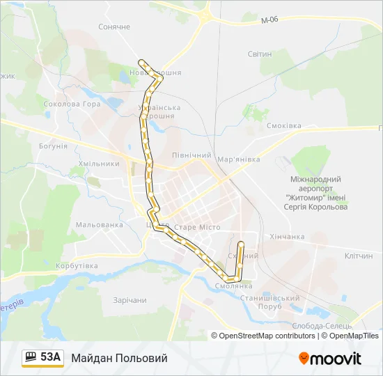 53A shuttle Карта лінії