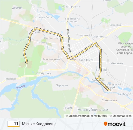 11 shuttle Line Map