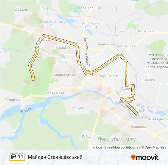 11 shuttle Карта лінії