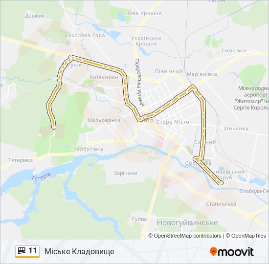 11 shuttle Line Map