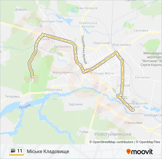 11 shuttle Карта лінії