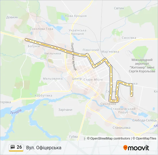 Маршрутка 26: карта маршрута