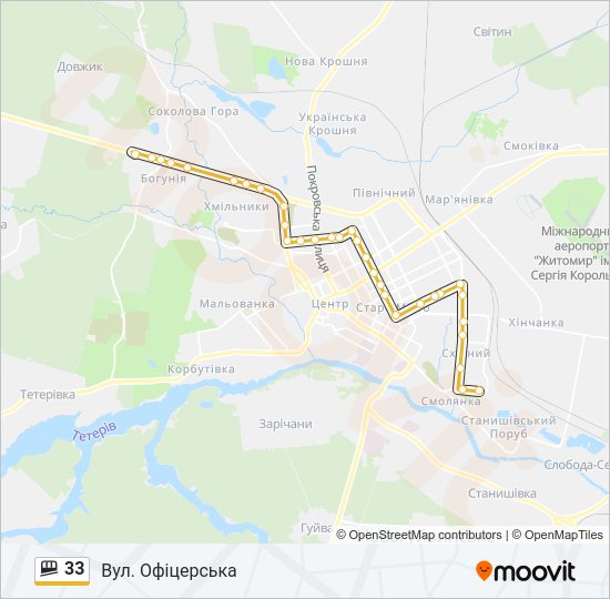 33 shuttle Карта лінії