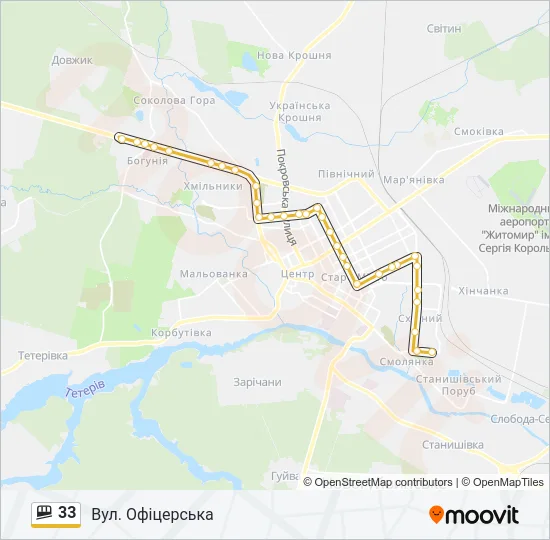Маршрутка 33: карта маршрута