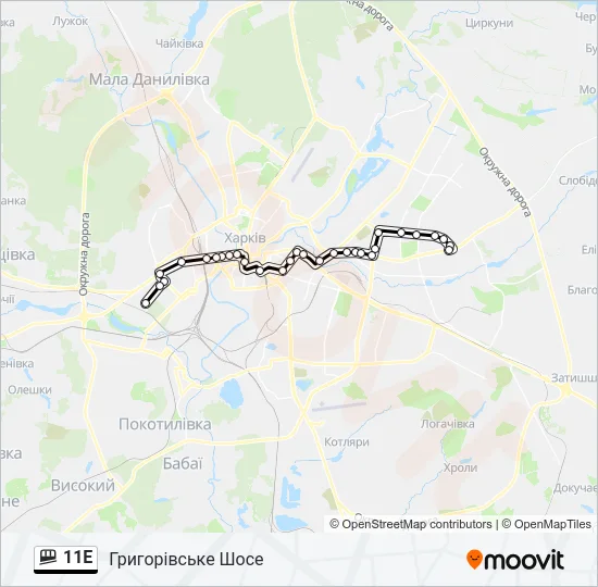 11Е фунікулер Карта лінії